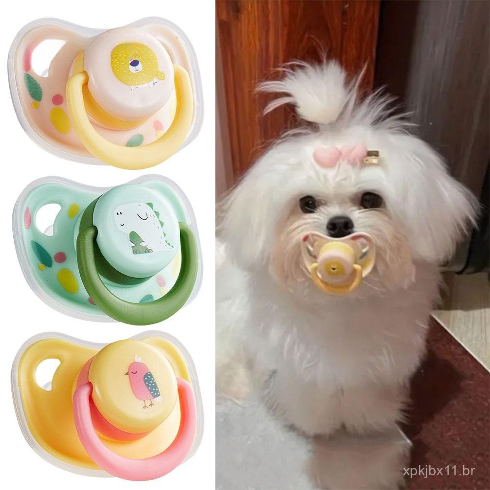 Chupeta prática chupeta chupeta Animal Silicone chupeta resistente à mordida cão moagem gato mordida brinquedo moedor RK