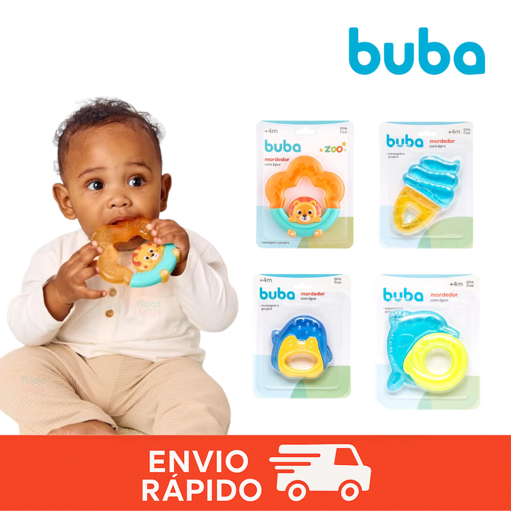 Mordedor de Água Buba Mordedor Massageador Dente Bebe Infantil Mordedor
