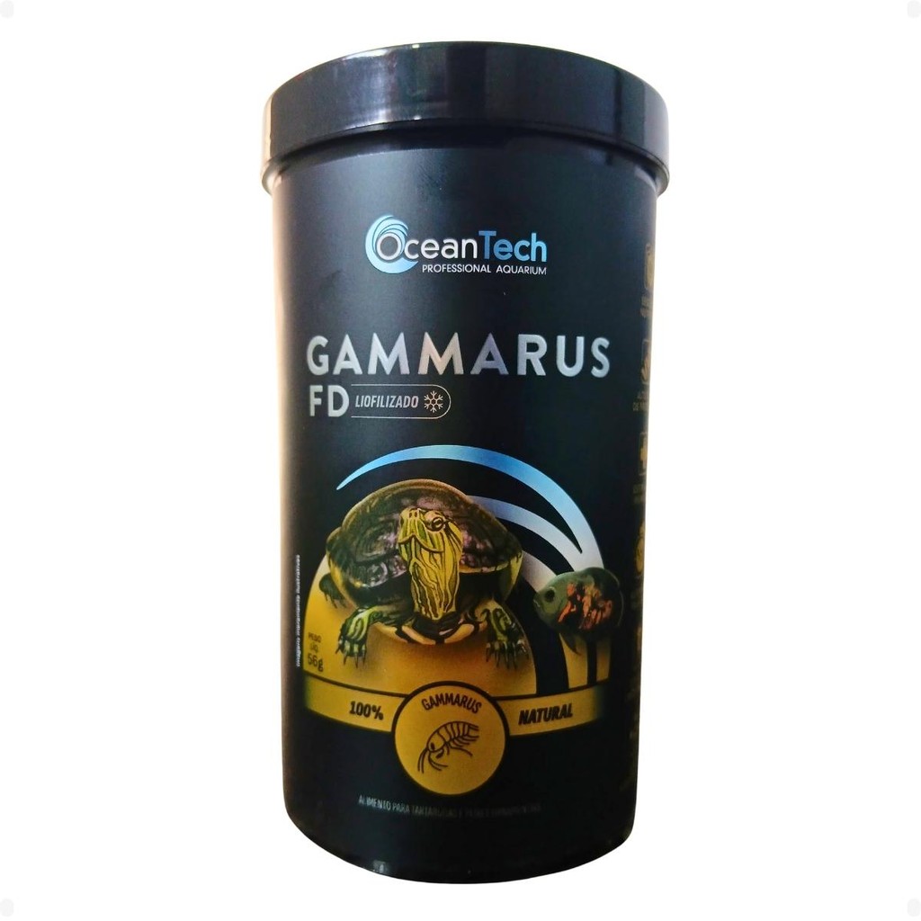 Ocean Tech Ração Gammarus FD 56g Tartarugas Peixe Ornamental