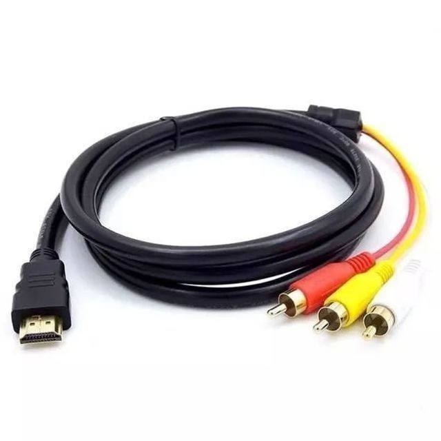 Cabo HDMI para 3 RCA Conecte TVs, DVD, Projetores, Xbox, PS3 Compatível com TVs antigas 1,5m