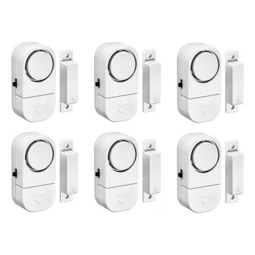 Kit C/ 06 Alarme Sonoro Invasão Residencial Porta Janela Portão