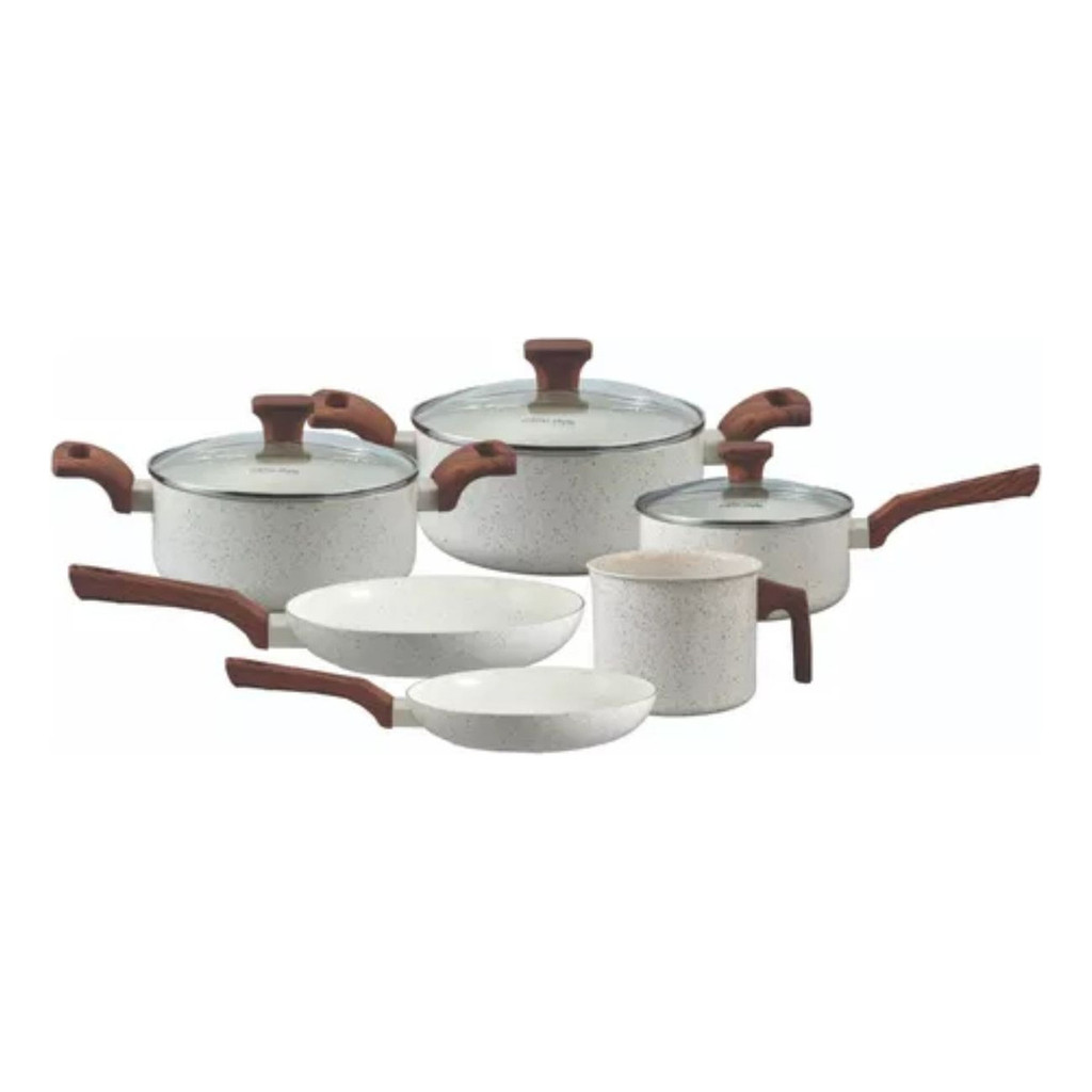 Jogo de Panelas 6 Peças de Indução Com Revestimento Ceramico Pratic Cook Mimo Style