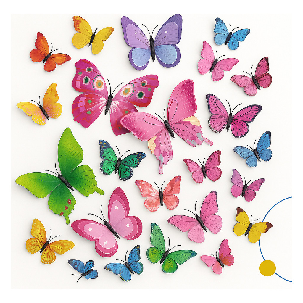 Kit 12 Borboletas 3d Decorativa Imã Adesivo Parede Geladeira