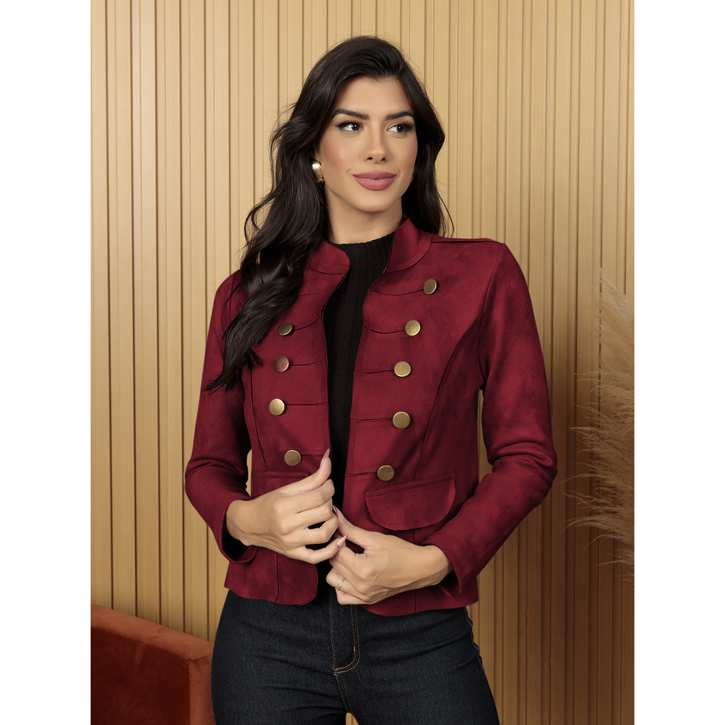 blazer de suede feminino