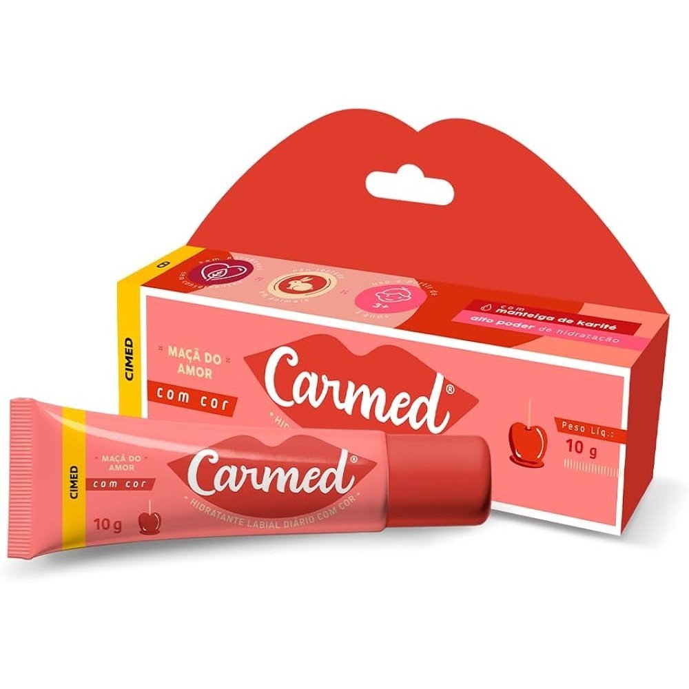 Carmed Maçã Do Amor Hidratante Labial 10g Bff Rosa Glitter Bff Beijinho Fini Bananas