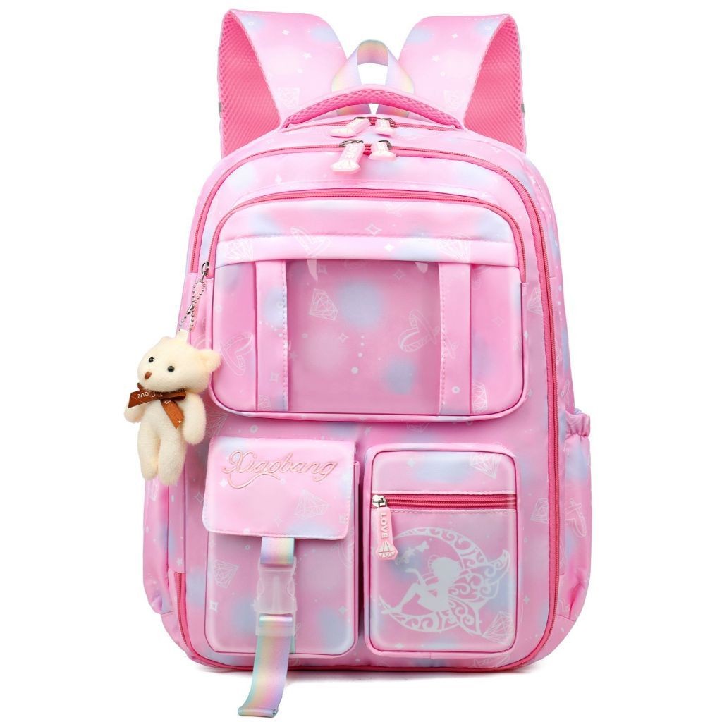 Mochila Escolar Feminina Infantil Juvenil Bolsa Grande Passeio Viajem Menina Grande Capacidade Com Chaveiro Abertura180º