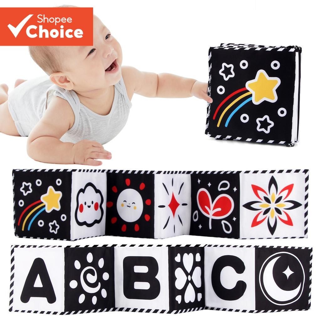 Livro De Pano Macio Para Bebês , Alto Contraste , Preto E Branco , Sensorial , Tempo De Barriga , Brinquedos Presente De