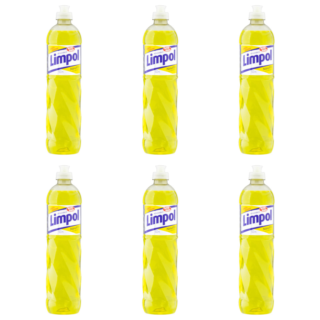 Kit C/ 6 Detergentes Líquidos Neutros 500ml Limpol Bombril