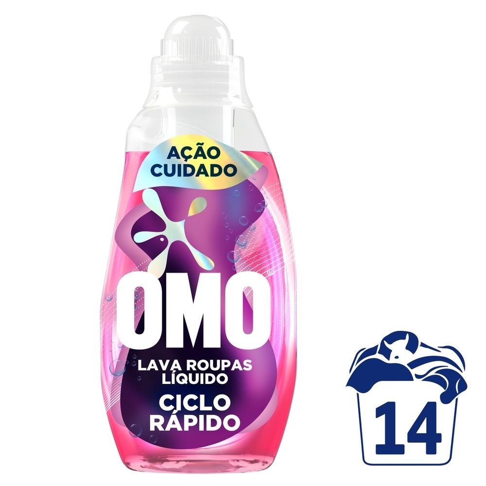 Lava-Roupas Líquido Omo Ciclo Rápido Ação Cuidado Frasco 750ml