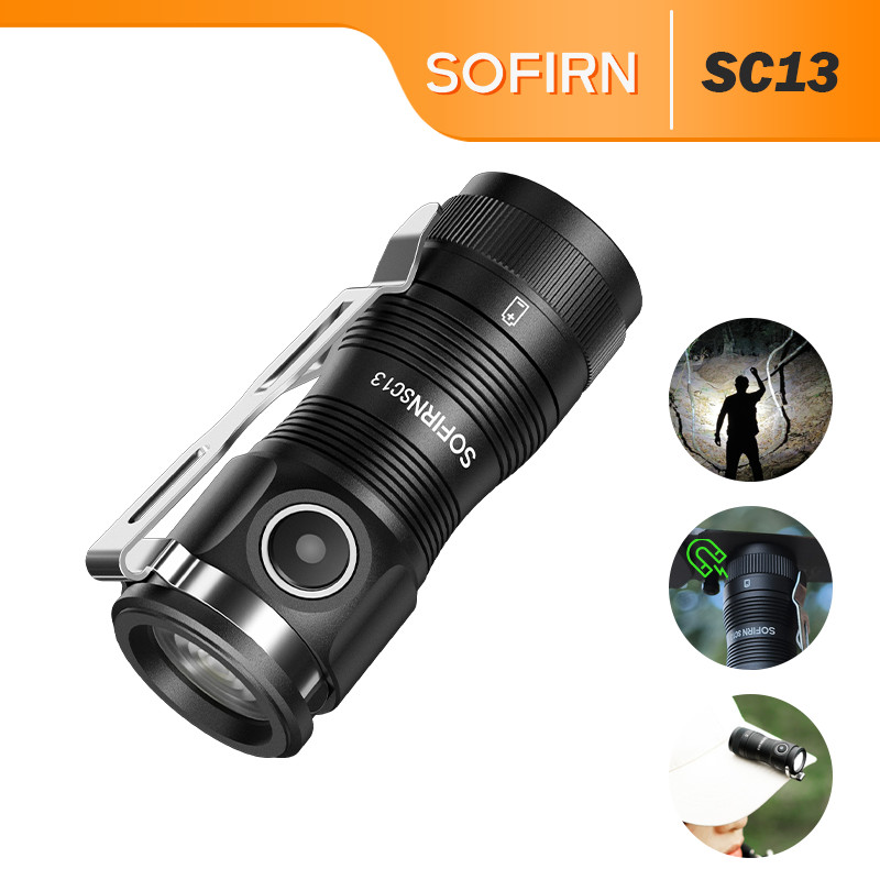 Lanterna Chaveiro SC13 - Recarregável USB-C, 1300 Lumens, Mini, Leve, Ideal para Emergências