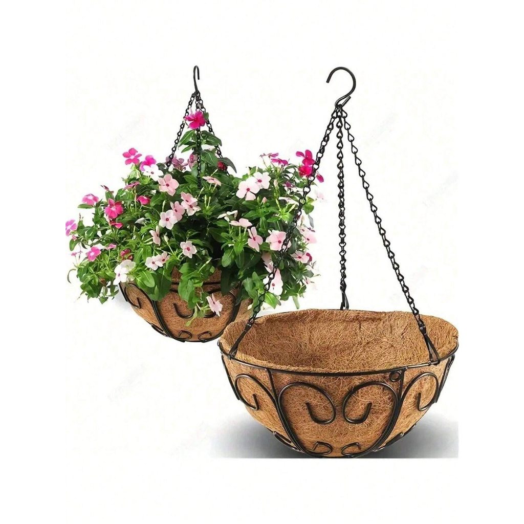 Vaso De Flores  Ao Ar Livre E Jardinagem, Corrente  De Cesta De Ferro  Pendurar Decoração