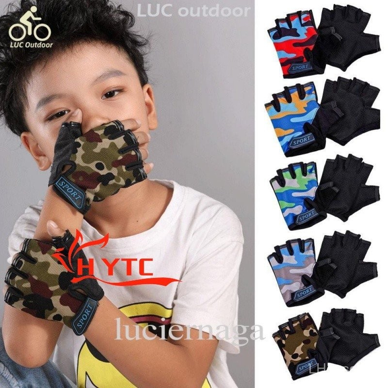 Luva elástica infantil de LUC/antiderrapante/respirável para ciclismo/bicicleta