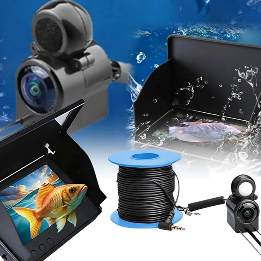 Câmera De Pesca Subaquática Monitor LCD Localizador De Peixes À Prova Dwaterproof Água Barco Peixe Cabo 20m