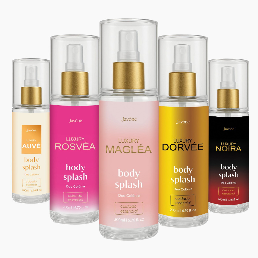 Kit  5 Body Splashes (Auvé, Rosvéa, Magléa, Dorvée, Noira) | Javône Luxury Envio Imediato
