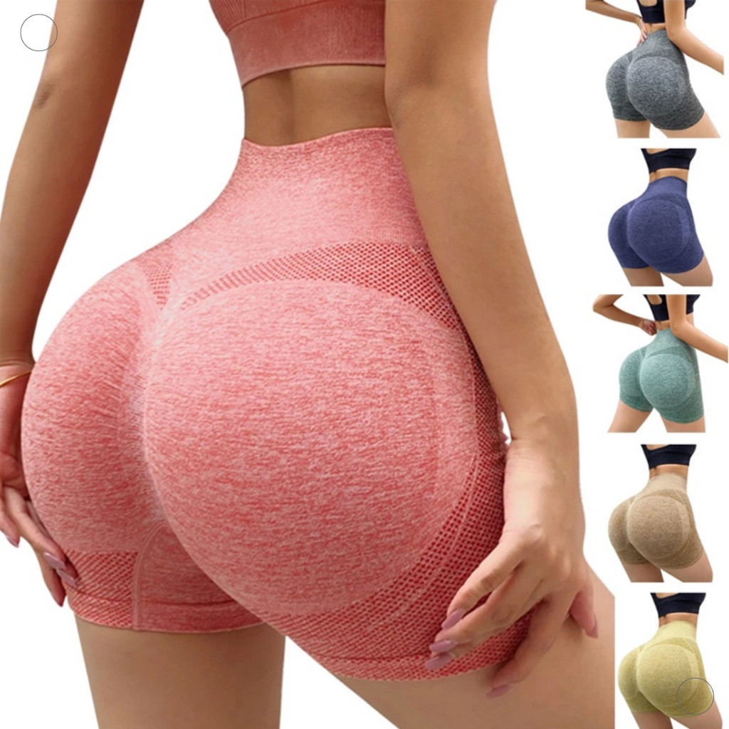 Short Esportiva Academia Yoga Feminina Cintura Alta Elástica Secagem Rápida