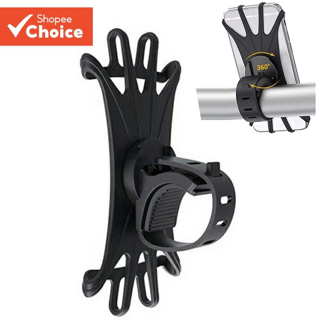 (Adequado Para Telefones Celulares De 5 A 6.5 Polegadas) 1 Peça Suporte De Telefone De Bicicleta De Silicone Giratório 3