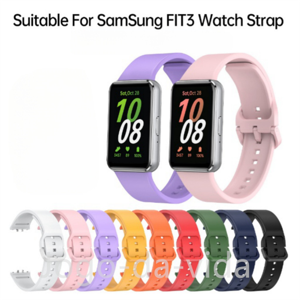 Pulseira para Samsung Galaxy Fit 3 Sm-R 390 pulseira de silicone de cor de metal pulseira inteligente pulseira de liberação rápida DK store DK store