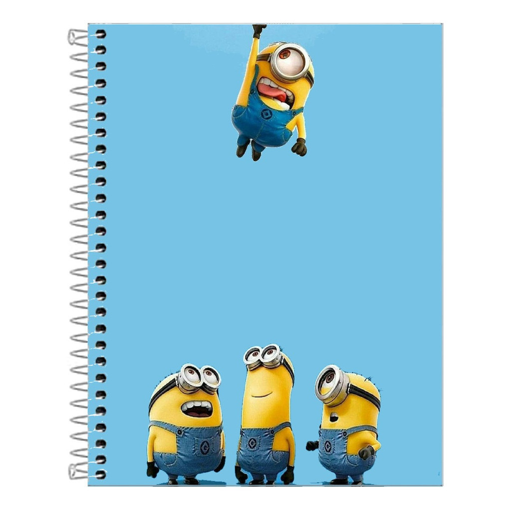 Caderno 1 Matéria Minions Personalizado Capa Dura 80 Folhas