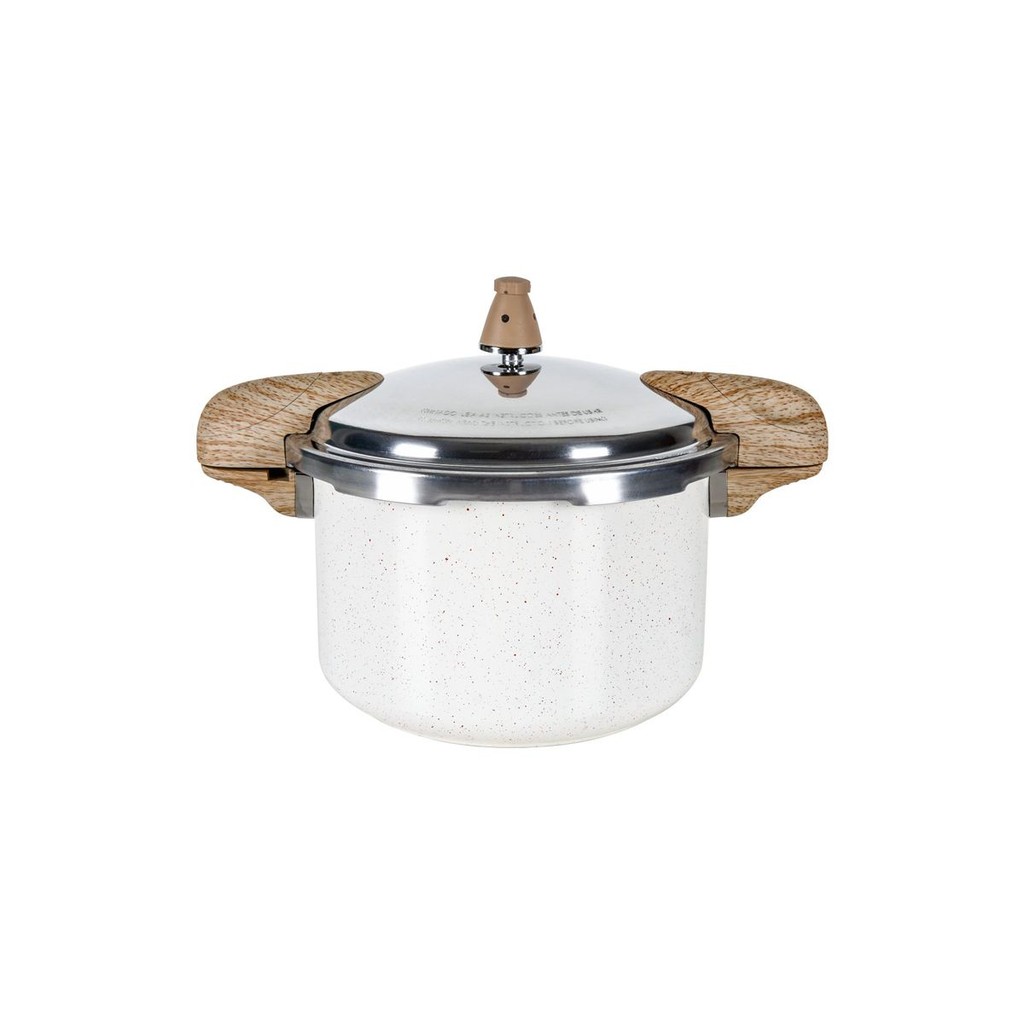 Panela de Pressão Brinox Antiaderente Ceramic Life Com Indução - Pressure 5,4L 22cm Vanilla