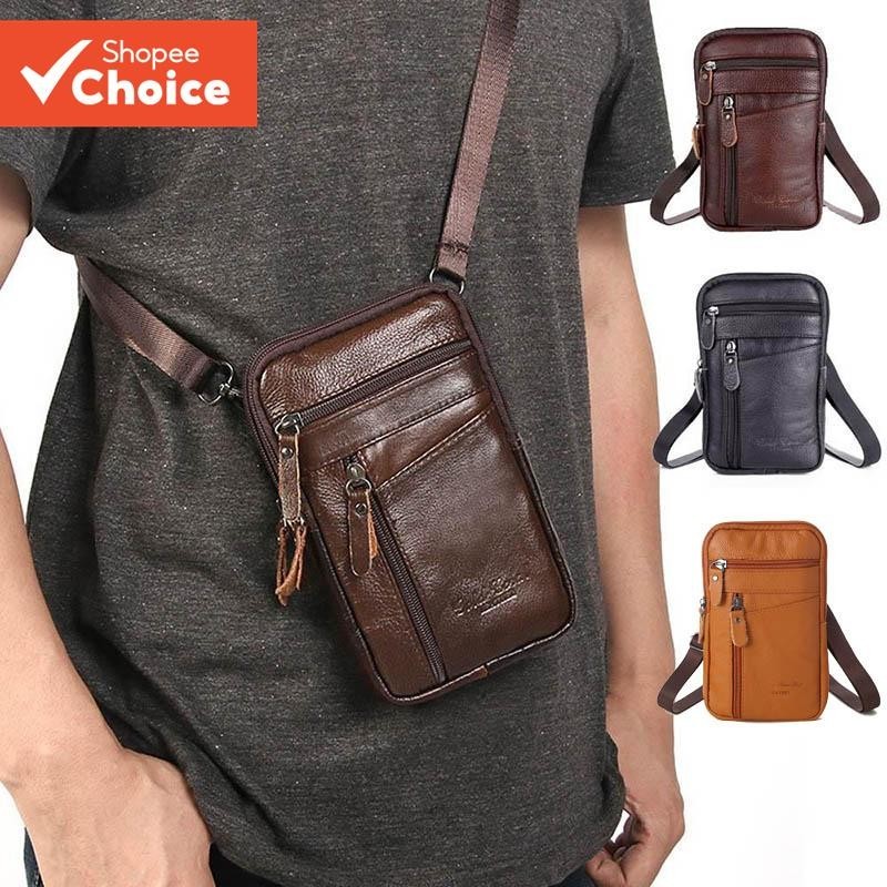 Mini Bolsa De Ombro De Couro Multifuncional Masculina – Capa De Telefone Crossbody E Peito Presente De Transporte Diário