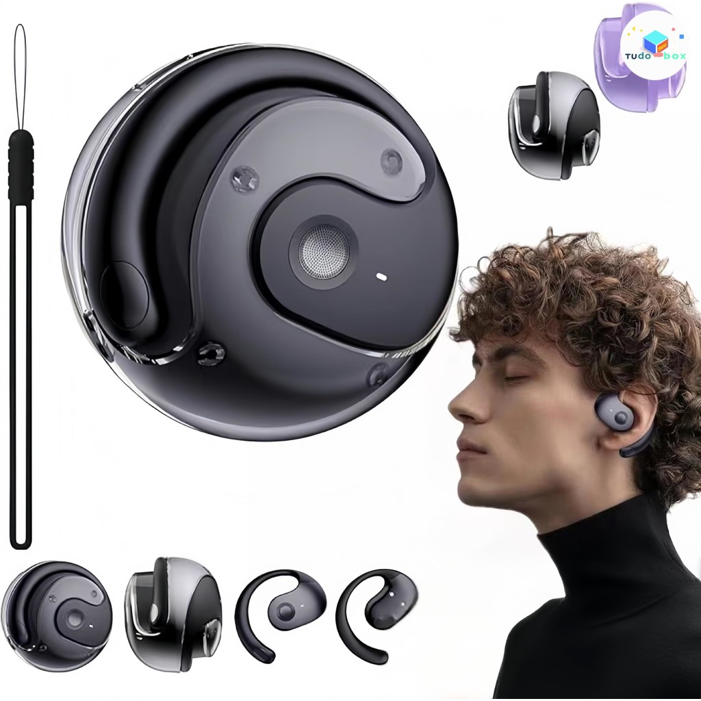 Fone de ouvido Bluetooth Sem fio TWS Ergonômico Suporte Orelha Pendurada Anti-queda