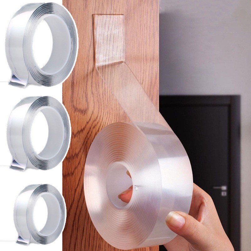 Fita Dupla Face Extra Forte Transparente NanoGel Silicone  Adesiva Cola na Parede Móvel Porta