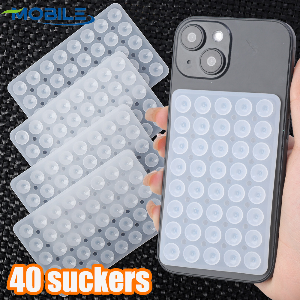 [Featured] Double-sided Suporte Do Telefone De Sucção-Ventosa De Silicone Transparente-Móvel Antiderrapante-Acessórios Para Montagem Da Caixa