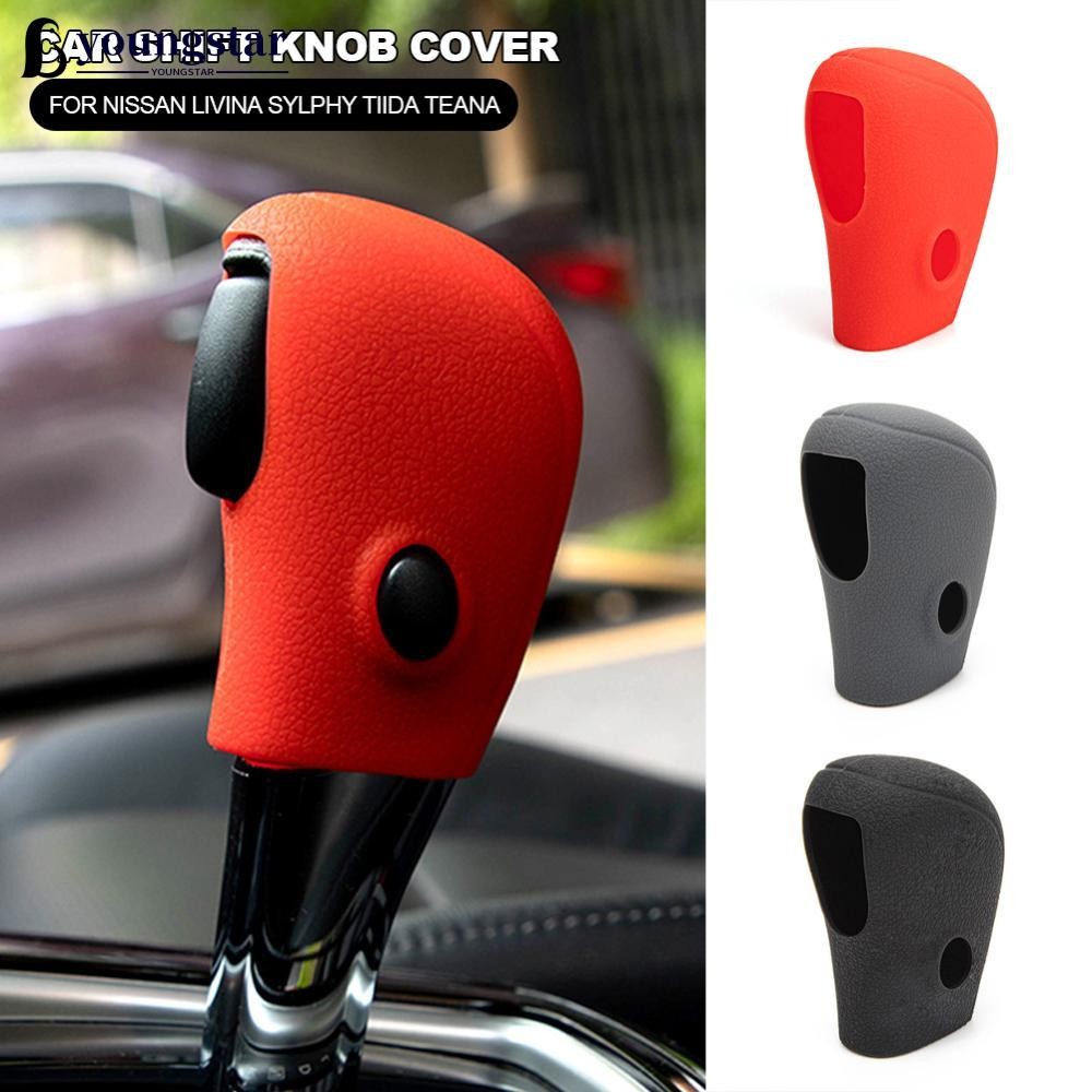 YOUNGSTAR Silicone Caso Do Carro Engrenagem Cabeça Shift Colares Knob Apertos Capa Alavanca De Mudança Decoração Acessórios Para Nissan LIVINA SYLPHY TIIDA TEANA F1H7