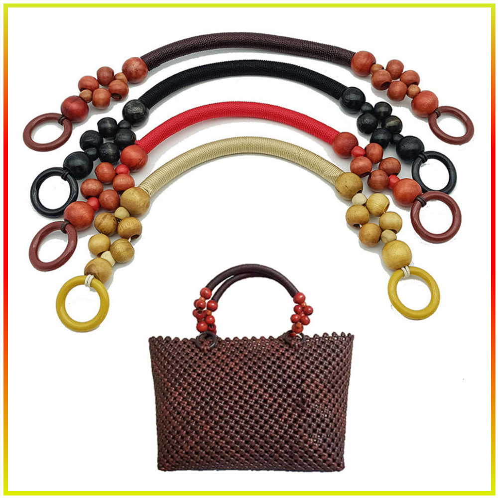 Alças Com Contas De Madeira , De Bolsa De Nylon Substituição Em Forma De U Para Fazer Bolsas , De Ombro Crochê