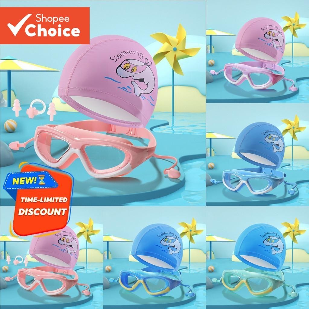 Conjunto De Óculos De Natação Infantis Com Tampas De Silicone Proporcionando Visão Clara À Prova D'água E Antiembaçante 