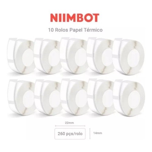 10 Rolo De Etiqueta Niimbot D110 D101 D11 14x22mm (2600pçs)