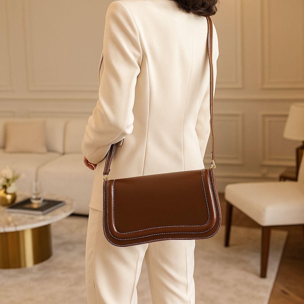 Bolsa Baguete Feminina Estilo Fashion Bolsa De Ombro Compacta e Moderna Para Looks do Dia Tendência