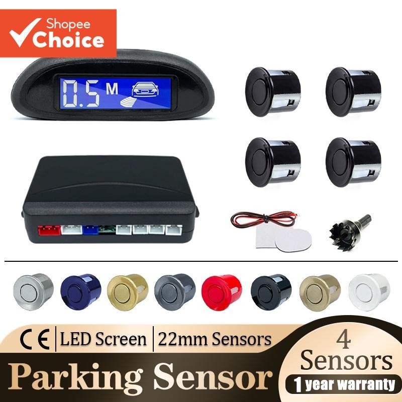 Sensor De Ré Estacionamento Kit completo Com Visor Digital Sinal Sonoro 4*22mm Sensores Oito Cores