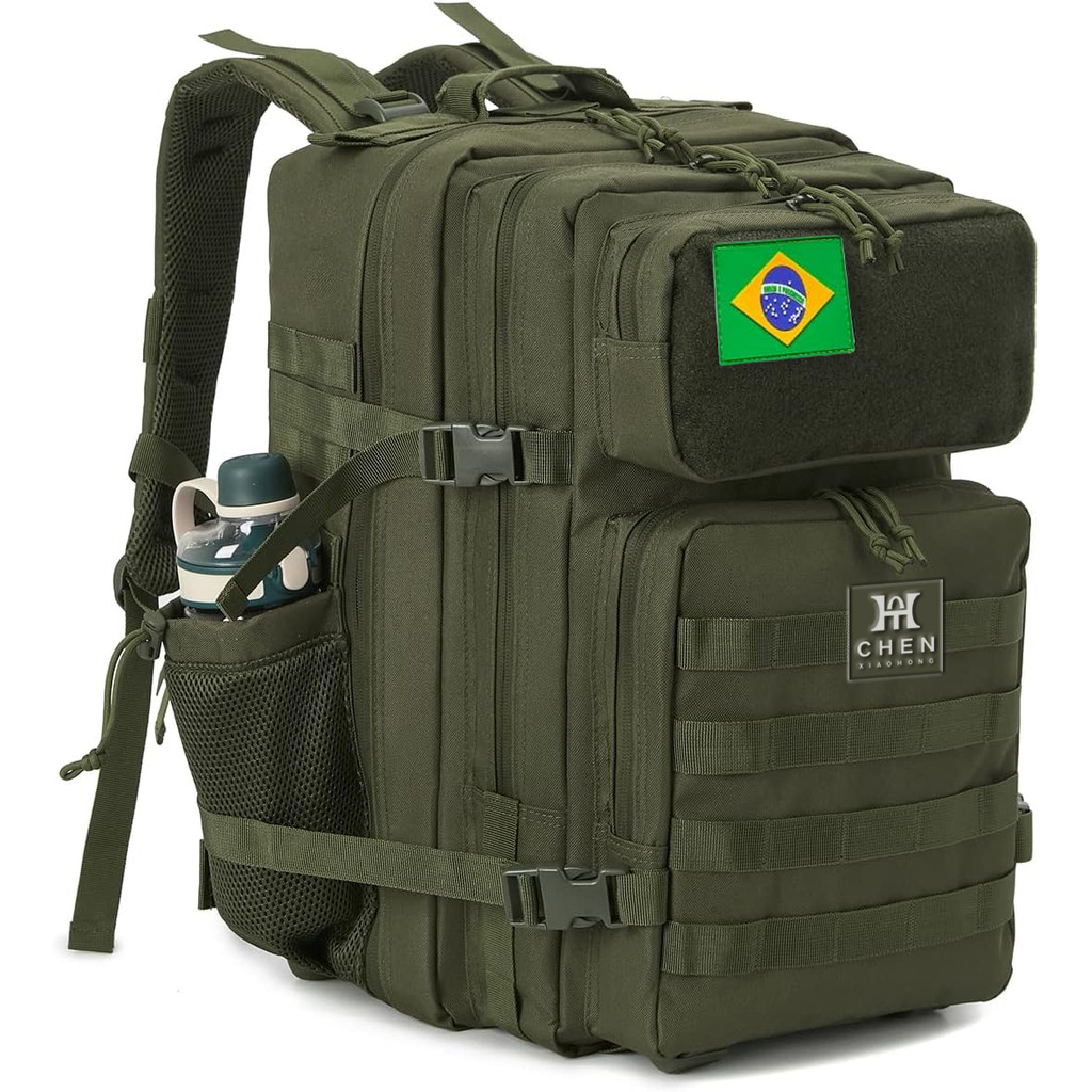 CHENXIAOHONG Mochila Militar Tática 50L em Nylon 1000D Impermeável | Alta Capacidade para Viagem e Aventura