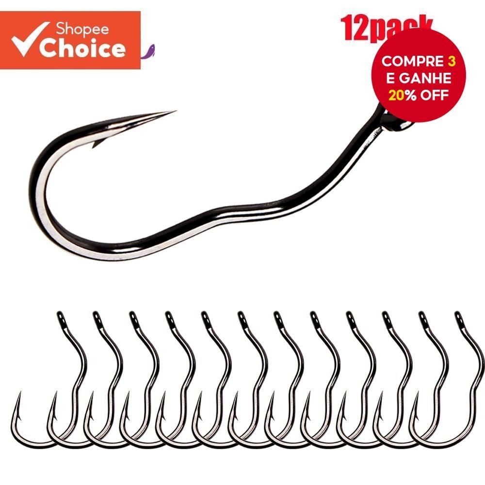 Kit Anzol de Pesca Mata Kail Pancing Automático Anti-Running com Barba Dupla e Aço Manganês