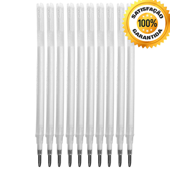 10 Refil Caneta Magica Fantasminha Tecido Apaga Calor Branco