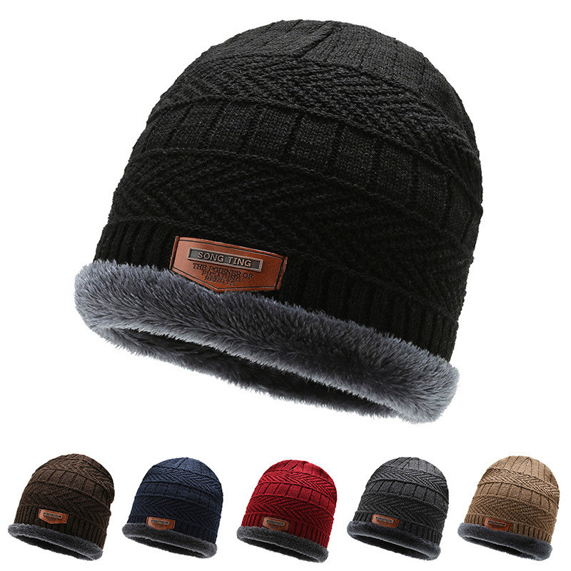 Pacote de Touca Peluda Masculina E Feminina unisex De Lã Forrada Com Pelinhos com 2 Unidades