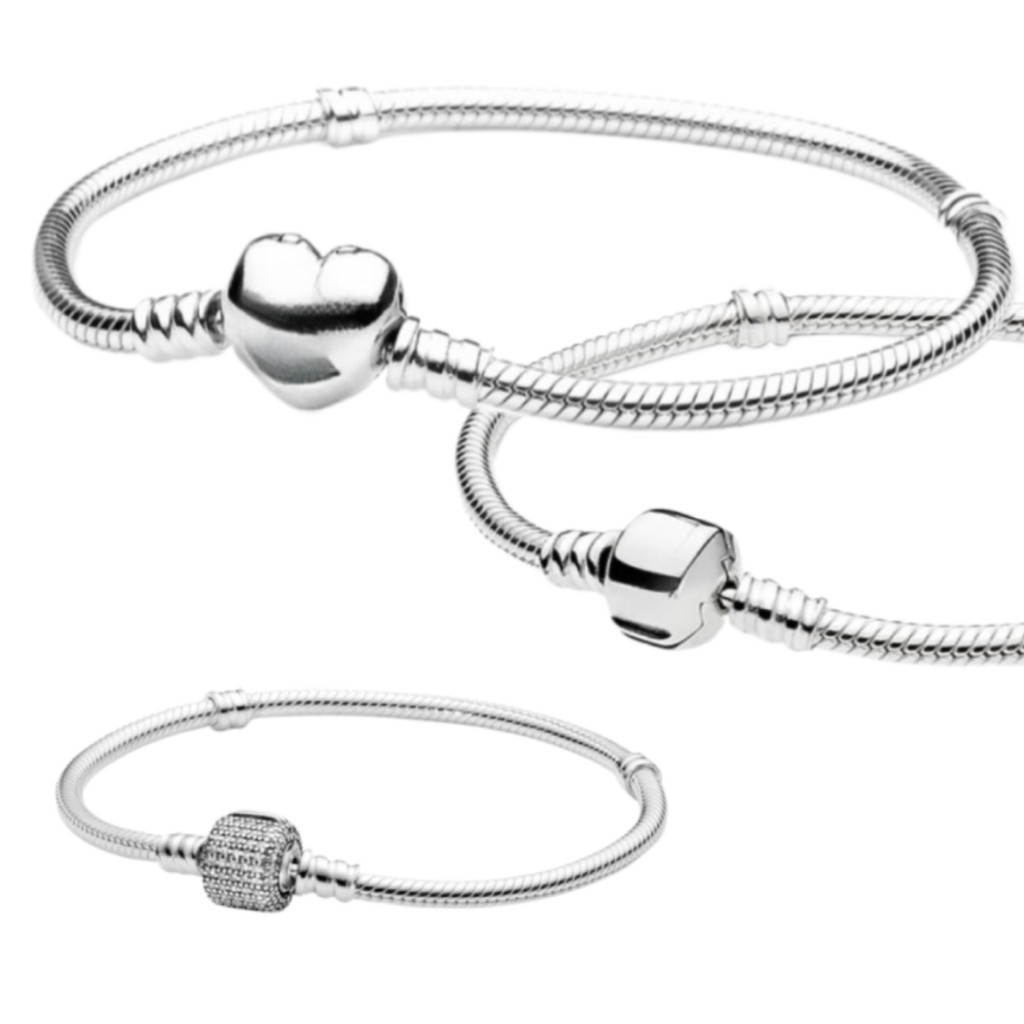 Pulseira prata 925 bracelete feminino básico com fecho abrível fashion
