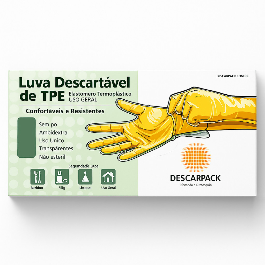 Luva VinilFlex TPE Descarpack - Diversos Tamanhos