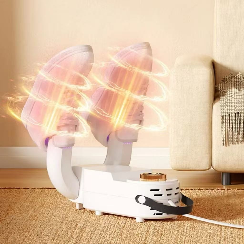Secador de sapatos elétrico portátil com 4 modos de temporizador de ar elétrico para roupa e sapatos-Smile