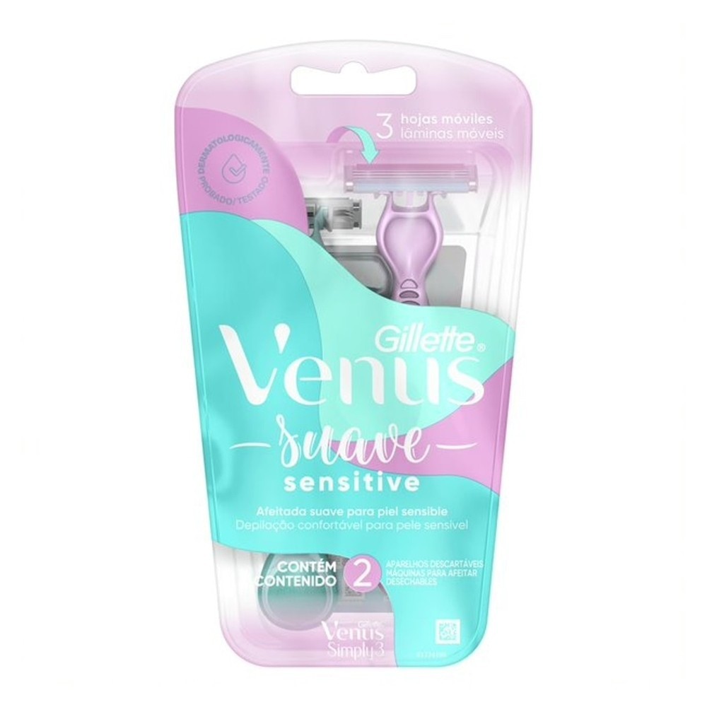 Aparelho de Depilar Gillette Venus Suave Sensitive 2 unidades