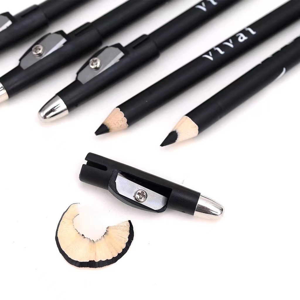 Kit x3 ou x6 Lápis para Olho Preto / Marrom com Apontador VIVAI