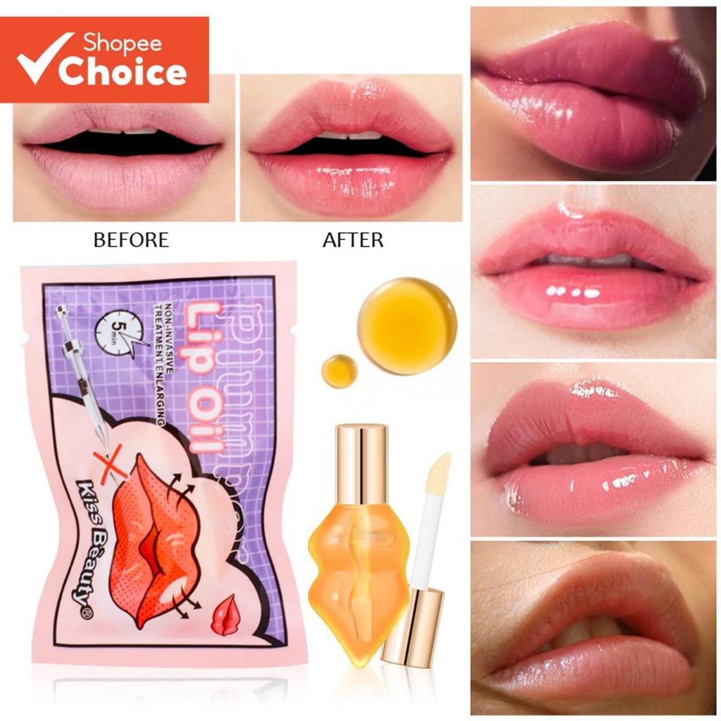 KISS BEAUTY Óleo Labial Suave E Plumping Para Lábios Sensíveis , Hidratante Mais Completo , Não Gorduroso , Escolha Diár