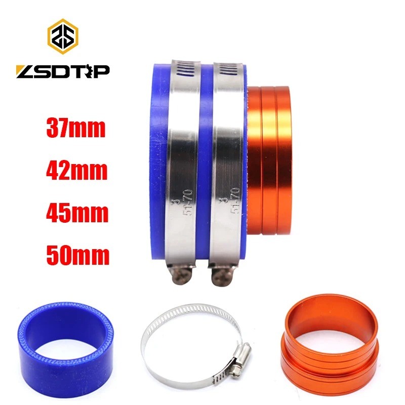 PWK PE Carburetor Universal 37mm/42mm/45mm/50mm Intake Air Filter Joint Interface Adapter CNC Aluminum Rubber