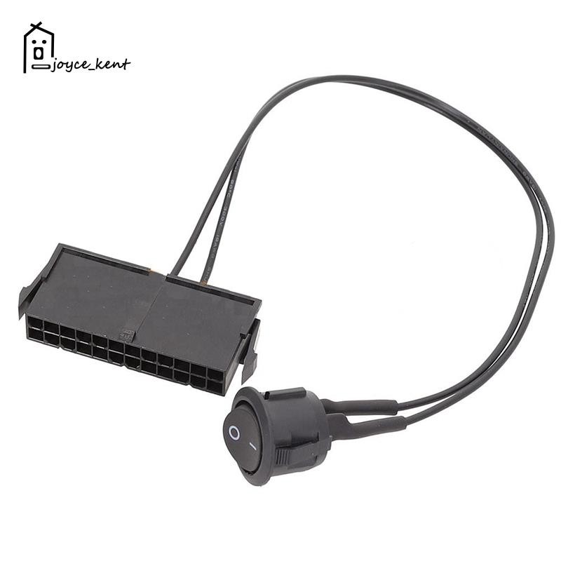 Testador De Fonte De Alimentação ATX PSU Fêmea De 24 Pinos Start Up Jumper ON OFF Switch Cable 18AWG 30CM