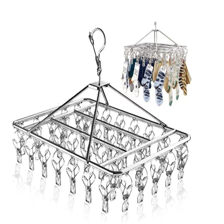 Varal 8/10/20/40 Prendedores Roupa Bebe Calcinha Cueca Dobrável Inox