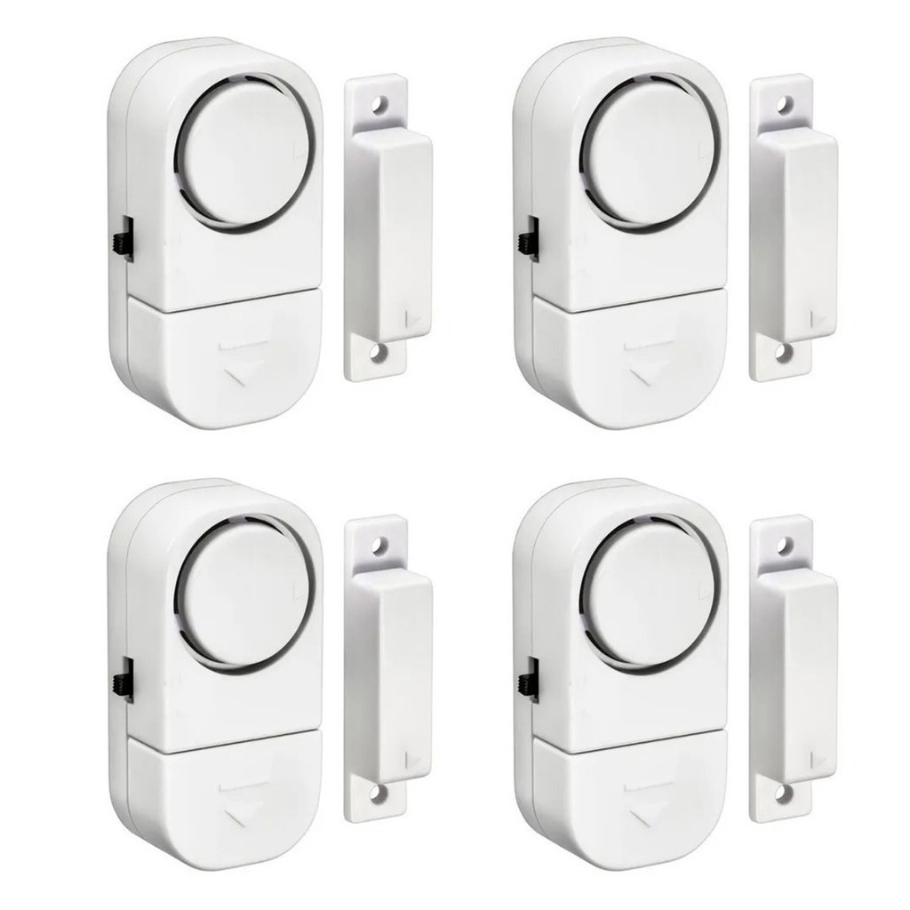 Kit 05 Alarme Sonoro Invasão Residencial Porta Janela Portão