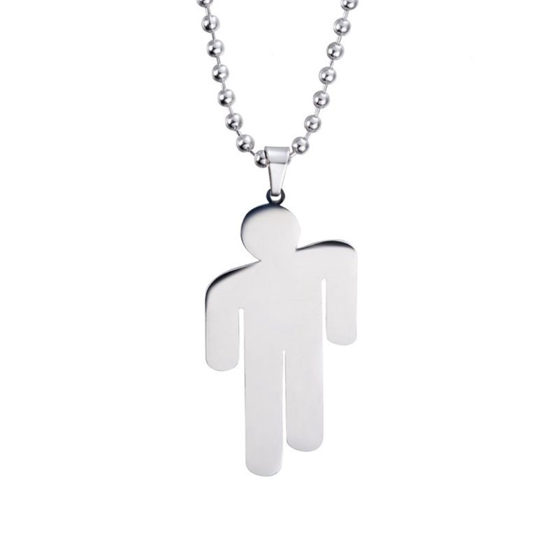 Royallove Billie Eilish Cantor de aço inoxidável pendurado colar ventilador forma jóias H7V0
