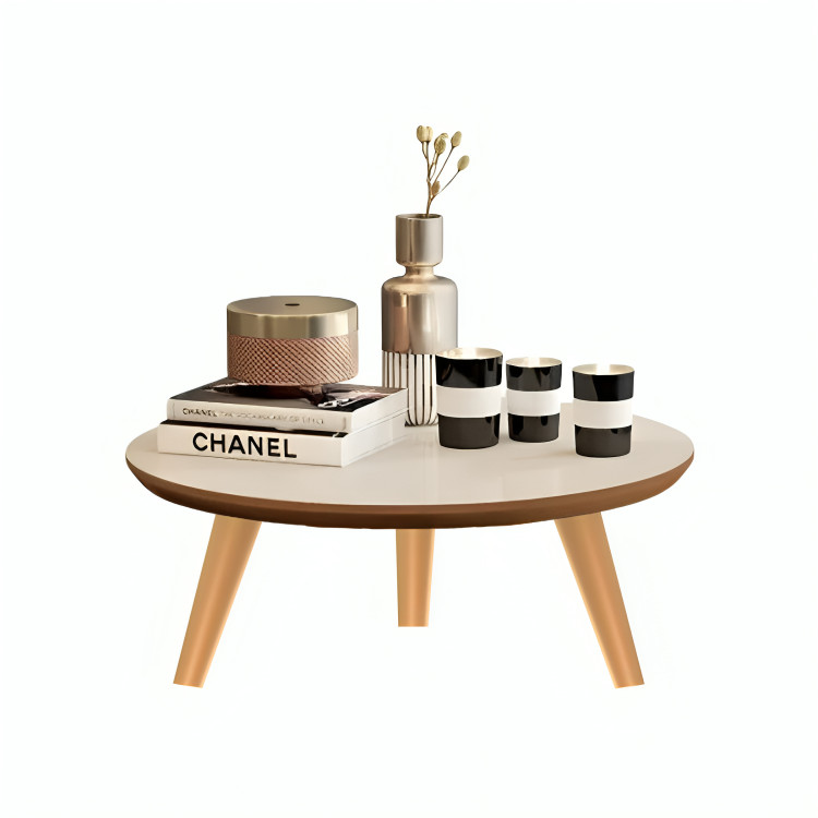 Mesa Modernic De Centro 45cm Redonda Com Pés 20cm Palito PVC Retro Decoração Sala De Estar