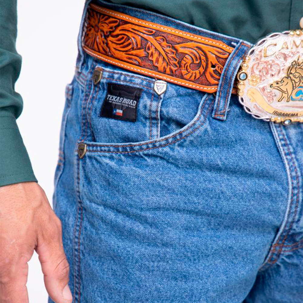 Calça Jeans Country Masculino Texas Road Resistente para Trabalho e Uso Diário